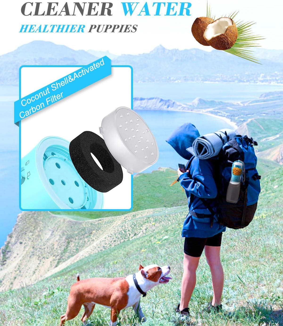 Dog Water Bottle With Food Container Portable