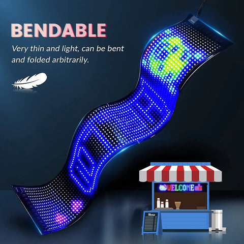 Scrolling Bright Advertising LED Signs, Flexible USB 5V Led module Sign Bluetooth App Control Custom Text Pattern Animation - Producktin