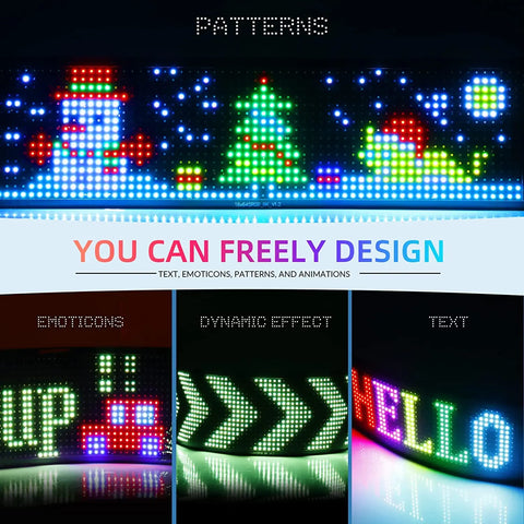 Scrolling Bright Advertising LED Signs, Flexible USB 5V Led module Sign Bluetooth App Control Custom Text Pattern Animation - Producktin