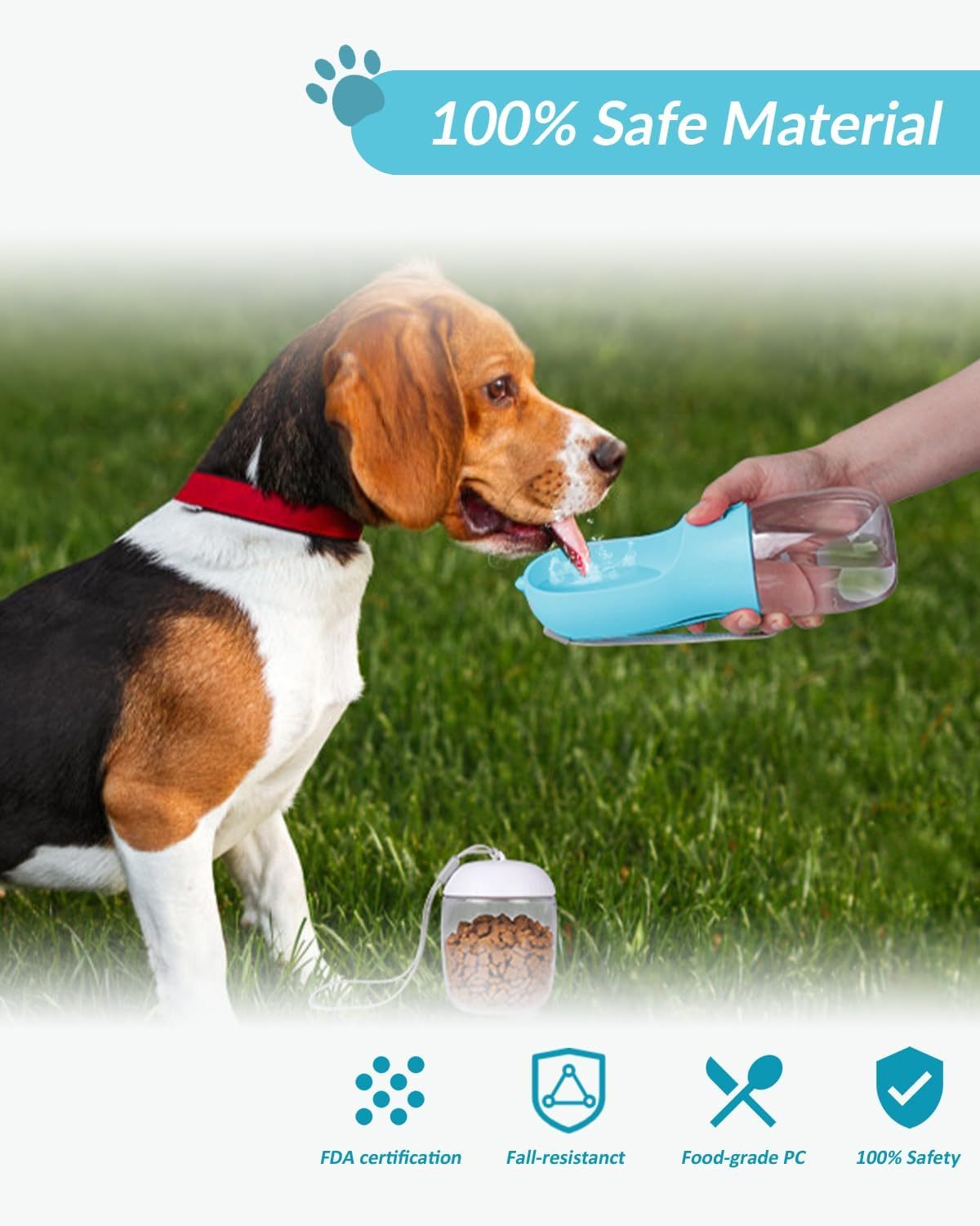 Dog Water Bottle With Food Container Portable